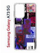 Чехол-накладка Samsung Galaxy A73 5G (638565) Kruche PRINT Стикеры Киберпанк