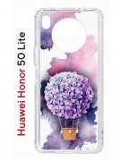 Чехол-накладка Huawei Honor 50 Lite (610636) Kruche PRINT Цветочный шар