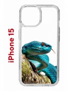 Чехол-накладка iPhone 15 Kruche Print Змея