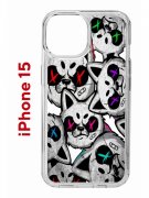 Чехол-накладка Apple iPhone 15 (641578) Kruche PRINT Angry Cats