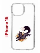 Чехол-накладка Apple iPhone 15 (641578) Kruche PRINT Fox