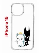 Чехол-накладка Apple iPhone 15 (641578) Kruche PRINT Angel Demon