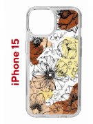 Чехол-накладка Apple iPhone 15 (641578) Kruche PRINT Ягоды и Цветы