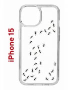 Чехол-накладка Apple iPhone 15 (641578) Kruche PRINT Муравьи