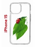 Чехол-накладка Apple iPhone 15 (641578) Kruche PRINT Ladybug