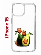 Чехол-накладка Apple iPhone 15 (641578) Kruche PRINT Авокотики