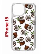 Чехол-накладка Apple iPhone 15 (641578) Kruche PRINT Кокосы