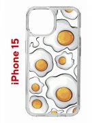 Чехол-накладка Apple iPhone 15 (641578) Kruche PRINT Глазунья