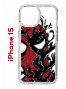 Чехол-накладка Apple iPhone 15 (641578) Kruche PRINT Spider-Man-Venom