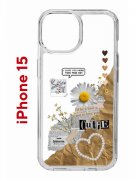 Чехол-накладка Apple iPhone 15 (641578) Kruche PRINT Крафтовые наклейки