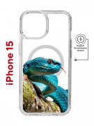 Чехол-накладка Apple iPhone 15 (641584) Kruche PRINT Змея