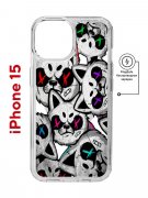 Чехол-накладка Apple iPhone 15 (641584) Kruche PRINT Angry Cats