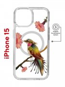 Чехол-накладка Apple iPhone 15 (641584) Kruche PRINT Колибри