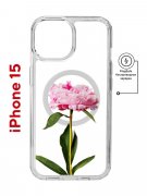 Чехол-накладка iPhone 15 Kruche Magnet Print Пион