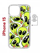 Чехол-накладка Apple iPhone 15 (641584) Kruche PRINT Инопланетянин