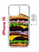 Чехол-накладка Apple iPhone 15 (641584) Kruche PRINT Бургер