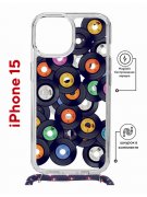 Чехол-накладка iPhone 15 Kruche Magrope Print Виниловые пластинки