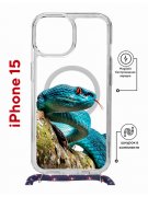 Чехол-накладка Apple iPhone 15 (641581) Kruche PRINT Змея