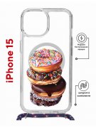 Чехол-накладка Apple iPhone 15 (641581) Kruche PRINT Donuts