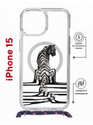 Чехол-накладка Apple iPhone 15 (641581) Kruche PRINT Tiger