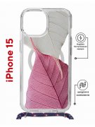 Чехол-накладка Apple iPhone 15 (641581) Kruche PRINT Pink and white