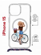 Чехол-накладка Apple iPhone 15 (641581) Kruche PRINT Велосипедная прогулка
