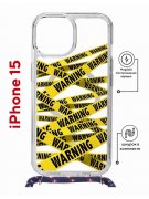 Чехол-накладка Apple iPhone 15 (641581) Kruche PRINT Warning