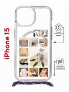 Чехол-накладка Apple iPhone 15 (641581) Kruche PRINT Коты-Мемы