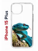 Чехол-накладка Apple iPhone 15 Plus (641587) Kruche PRINT Змея