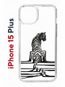 Чехол-накладка Apple iPhone 15 Plus (641587) Kruche PRINT Tiger