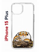 Чехол-накладка Apple iPhone 15 Plus (641587) Kruche PRINT тигр первый снег