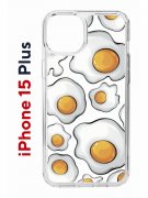 Чехол-накладка Apple iPhone 15 Plus (641587) Kruche PRINT Глазунья