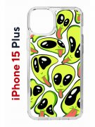Чехол-накладка Apple iPhone 15 Plus (641587) Kruche PRINT Инопланетянин