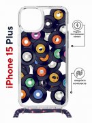 Чехол-накладка Apple iPhone 15 Plus (641579) Kruche PRINT Виниловые пластинки