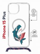Чехол-накладка Apple iPhone 15 Plus (641579) Kruche PRINT Акула
