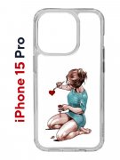 Чехол-накладка Apple iPhone 15 Pro (641588) Kruche PRINT Рисуя любовь