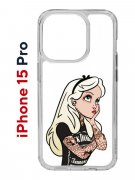 Чехол-накладка Apple iPhone 15 Pro (641588) Kruche PRINT Tattoo Girl
