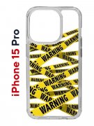 Чехол-накладка iPhone 15 Pro Kruche Print Warning