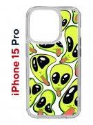 Чехол-накладка Apple iPhone 15 Pro (641588) Kruche PRINT Инопланетянин
