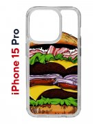 Чехол-накладка Apple iPhone 15 Pro (641588) Kruche PRINT Бургер