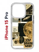 Чехол-накладка iPhone 15 Pro Kruche Print Стикеры Космос