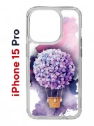 Чехол-накладка iPhone 15 Pro Kruche Print Цветочный шар
