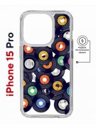Чехол-накладка Apple iPhone 15 Pro (641589) Kruche PRINT Виниловые пластинки