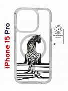 Чехол-накладка Apple iPhone 15 Pro (641589) Kruche PRINT Tiger
