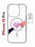 Чехол-накладка Apple iPhone 15 Pro (641589) Kruche PRINT Котолюбовь