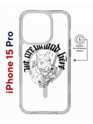 Чехол-накладка Apple iPhone 15 Pro (641589) Kruche PRINT J-Cat