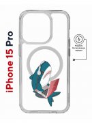Чехол-накладка iPhone 15 Pro Kruche Magnet Print Акула