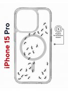 Чехол-накладка Apple iPhone 15 Pro (641589) Kruche PRINT Муравьи