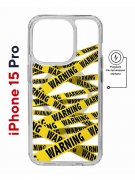 Чехол-накладка Apple iPhone 15 Pro (641589) Kruche PRINT Warning