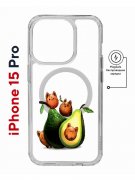 Чехол-накладка Apple iPhone 15 Pro (641589) Kruche PRINT Авокотики